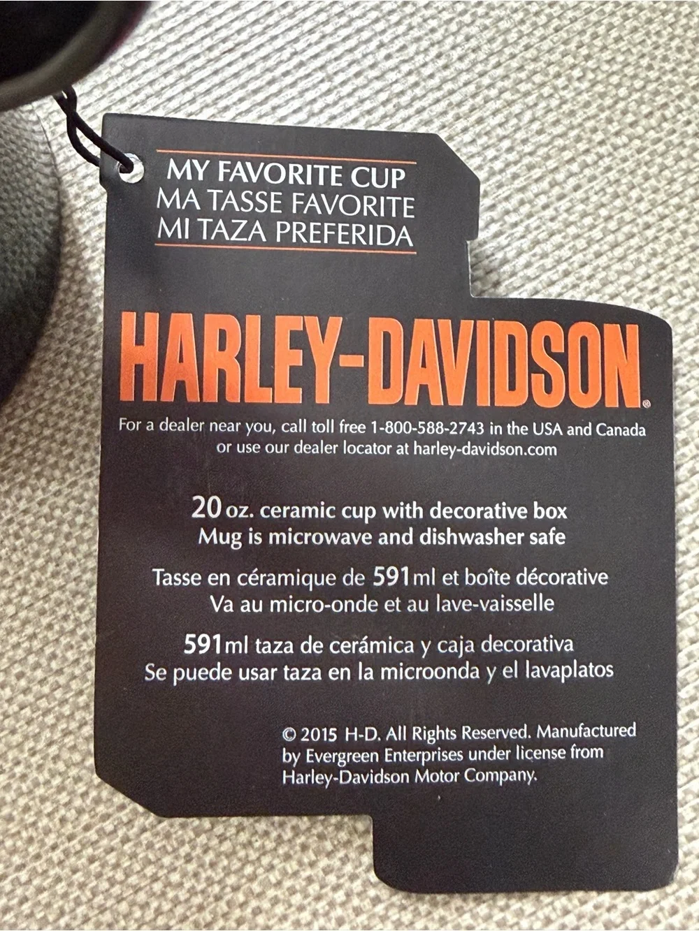 Harley-Davidson Tall Ceramic Mug with Lid and Decorative Box- NWT
